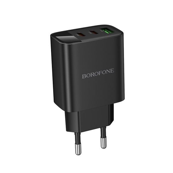 Сетевое зарядное устройство BOROFONE BA98A Ilustre PD30W (2C1A) Charger with digital display (EU) Black