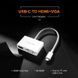 USB-хаб UGREEN USB Type C to HDMI + VGA Converter (White)
