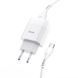 Мережевий зарядний пристрій з кабелем HOCO C72A Glorious single port charger set(Type-C) 10.5W White