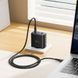 Мережевий зарядний пристрій з кабелем HOCO C160A Upgrade PD65W(2C1A) charger set(C to C) Black