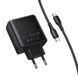 Мережевий зарядний пристрій з кабелем HOCO C160A Upgrade PD65W(2C1A) charger set(C to C) Black