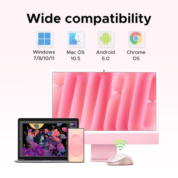 Манипулятор мышь беспроводная UGREEN M331 Multi-mode Wireless Mouse Purple