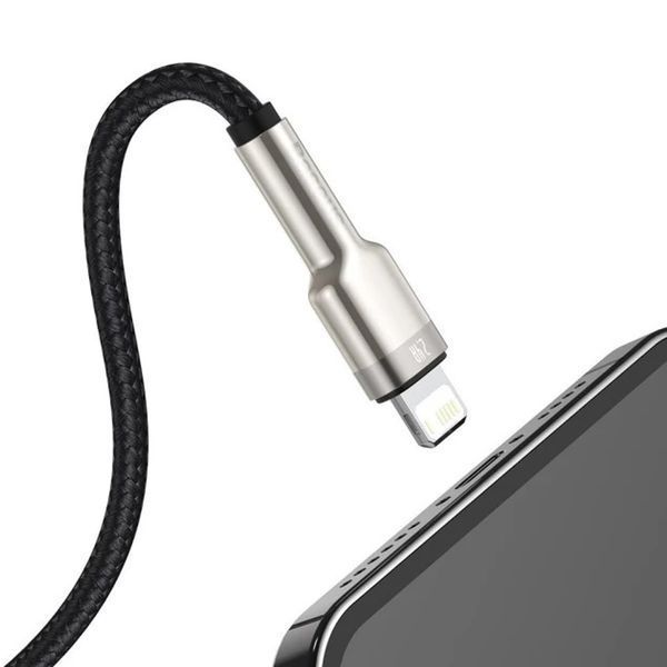 Кабель Baseus Cafule Series Metal Data Cable USB to IP 2.4A 0.25m Black