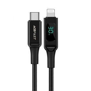 Кабель ACEFAST C6-01 Type-C to iP, 3A, 30W, 1.2m, nylon, zinc connectors, Black