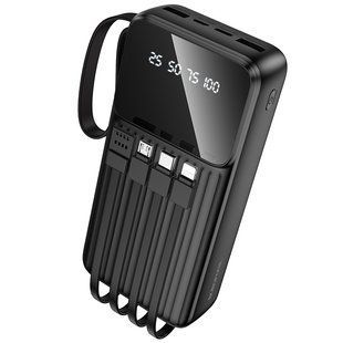Внешний аккумулятор BOROFONE BJ76A Smart power bank with 4 cables(20000mAh) Black