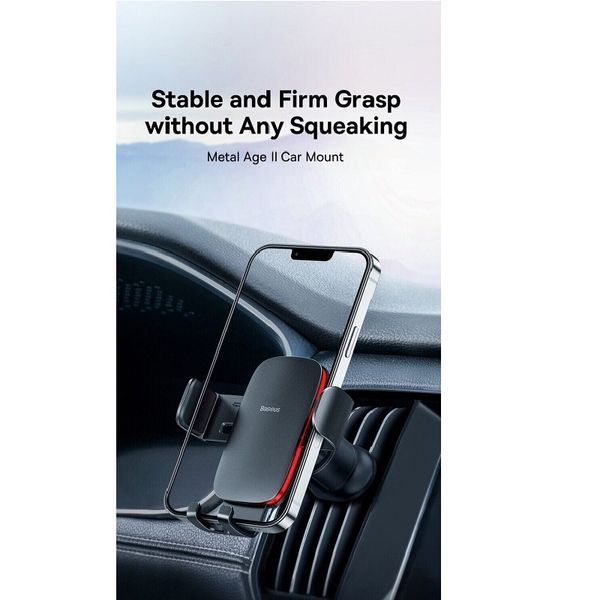 Автодержатель для телефона Baseus Metal AgeⅡ Gravity Car Mount（Air Outlet Version）Dark Grey