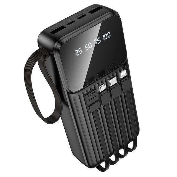 Зовнішній акумулятор BOROFONE BJ76A Smart power bank with 4 cables(20000mAh) Black