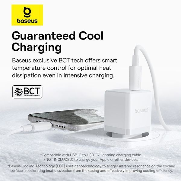 Сетевое зарядное устройство для Baseus Palm Fast Charger 1C 30W EU Moon White