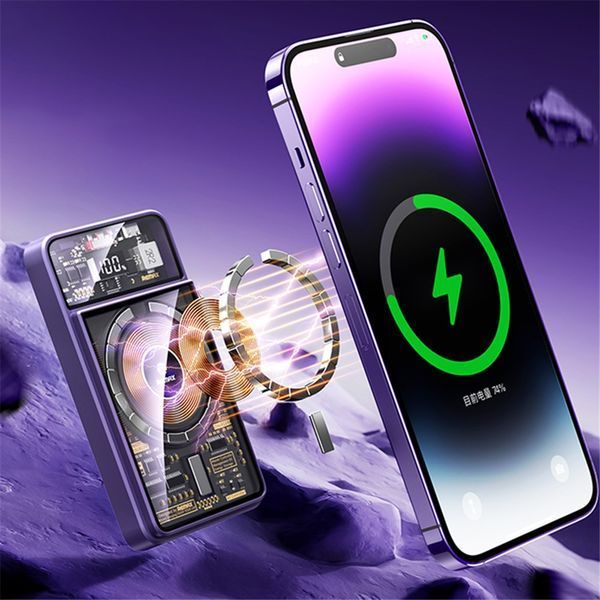 Зовнішній акумулятор REMAX Walking&middot;Phantom Series PD20W+QC22.5W Cabled Magnetic Wireless Charging Power Bank 10000mAh RPP-580 Black