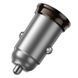 Автомобильное зарядное устройство HOCO NZ16A Rigorous 43W dual port PD25W+QC3.0 car charger Metal Grey