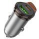Автомобильное зарядное устройство HOCO NZ16A Rigorous 43W dual port PD25W+QC3.0 car charger Metal Grey