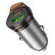 Автомобильное зарядное устройство HOCO NZ16A Rigorous 43W dual port PD25W+QC3.0 car charger Metal Grey