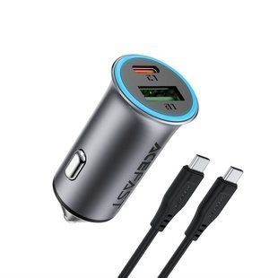 Автомобільний зарядний пристрій ACEFAST B16 95W (USB-A+USB-C) dual port metal car charger set (P5) Metal Gray