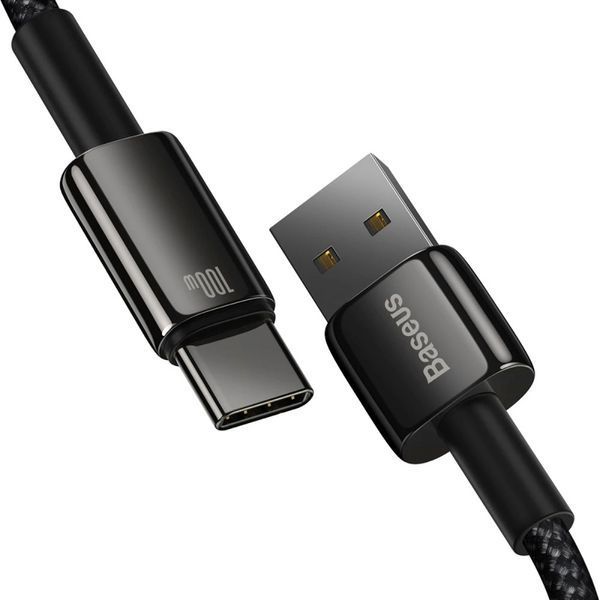 Кабель Baseus Tungsten Gold Fast Charging Data Cable USB to Type-C 100W 2m Black
