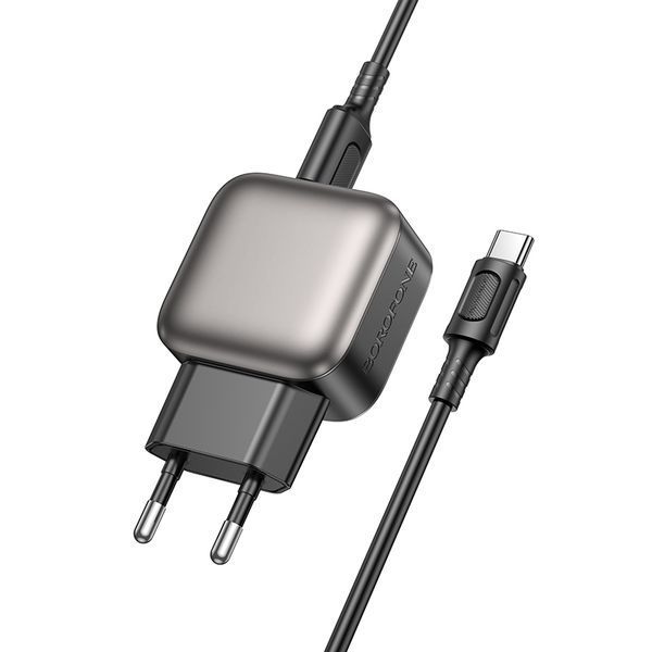 Мережевий зарядний пристрій BOROFONE BAS51A Absolute dual-port charger set(Type-C) Black