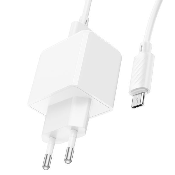 Сетевое зарядное устройство с кабелем HOCO CS11A Ocean single port charger set(Micro) White