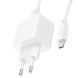 Сетевое зарядное устройство с кабелем HOCO CS11A Ocean single port charger set(Micro) White