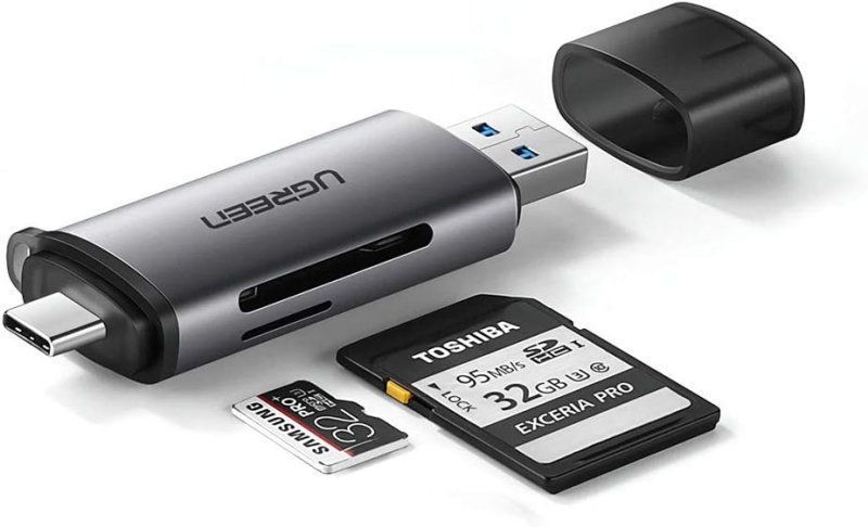 Кардидер UGREEN CM185 USB-C/USB-A Card Reader (UGR-50706)