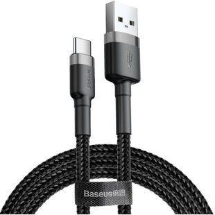 Кабель Baseus cafule Cable USB Type-C 2A 3m Gray+Black