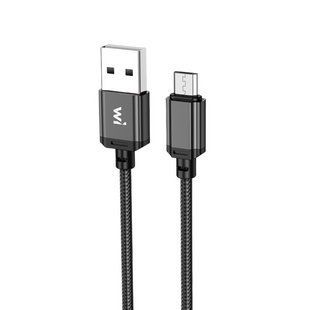 Кабель Wibrand Cobra nylon charging data cable for Micro 1m Black