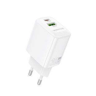 Мережевий зарядний пристрій BOROFONE BN29 Fuente PD30W+QC3.0 charger (EU) White