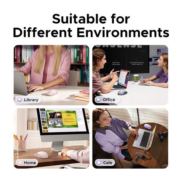 Манипулятор мышь беспроводная UGREEN M331 Multi-mode Wireless Mouse Pink