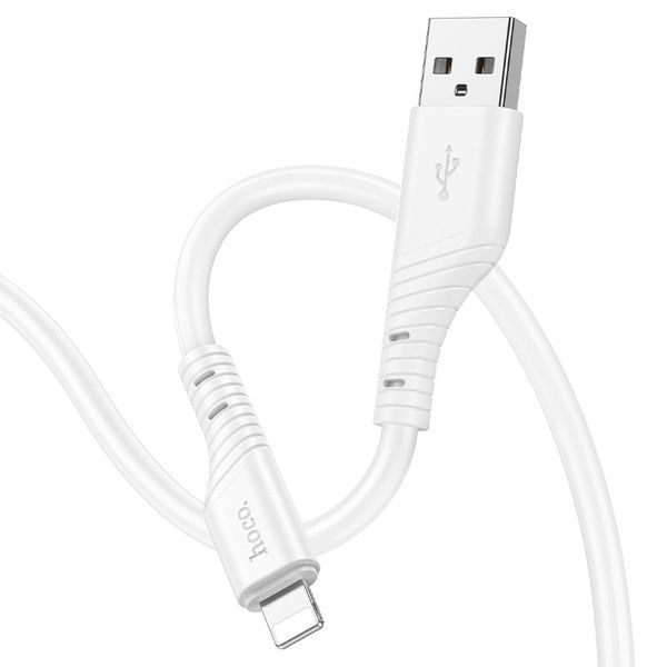 Кабель HOCO X97 Crystal color silicone charging data cable iP white