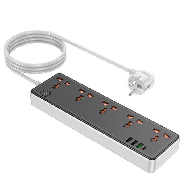Мережевий подовжувач HOCO AC14A Rico 5-position socket(PD30W/1C3A) Black