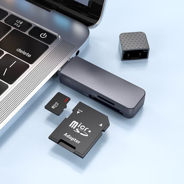 Кардрідер HOCO HB45 Spirit 2-in-1 USB 3.0 card reader Metal Gray