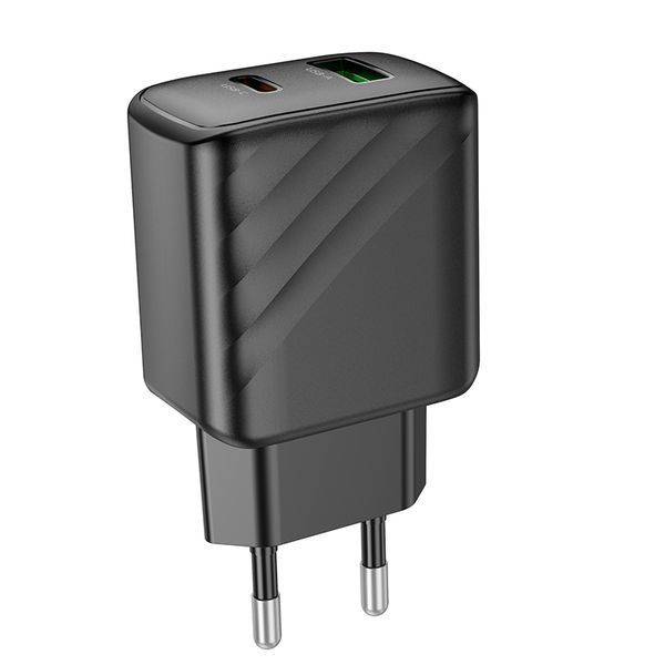 Мережевий зарядний пристрій HOCO CS23A Sunlight dual port PD30W+QC3.0 charger Black