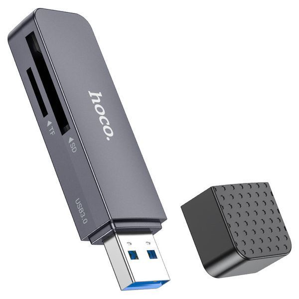 Кардидер HOCO HB45 Spirit 2-in-1 USB 3.0 card reader Metal Gray