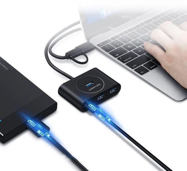 USB-хаб UGREEN USB 3.0 Hub 0.5m (Black)