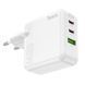 Мережевий зарядний пристрій HOCO C115A Header PD65W GaN three-port(2C1A) charger White