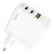 Сетевое зарядное устройство HOCO C115A Header PD65W GaN three-port(2C1A) charger White