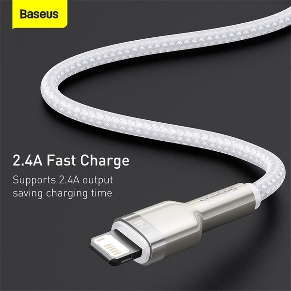 Кабель Baseus Cafule Series Metal Data Cable USB to IP 2.4A 2m White