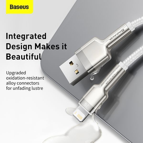 Кабель Baseus Cafule Series Metal Data Cable USB to IP 2.4A 2m White
