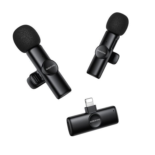 Бездротова мікрофонна система BOROFONE BFK16A Winner dual-mic (Lightning) Black