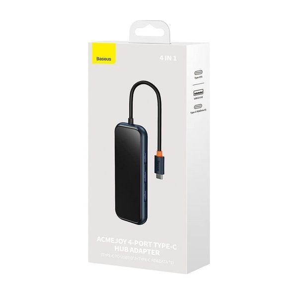 USB-хаб Baseus AcmeJoy 4-Port Type-C HUB Adapter（Type-C to USB3.0*3+Type-C PD&Data *1）Dark Gray