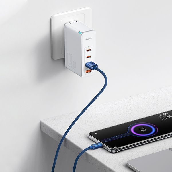 Кабель Baseus Crystal Shine Series Fast Charging Data Cable USB to Type-C 100W 2m Blue