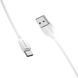 Кабель BOROFONE BX19 USB to Type-C 3A, 1m, PVC, TPE connectors, White