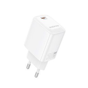 Мережевий зарядний пристрій BOROFONE BN28 Fuente single port PD30W charger (EU) White