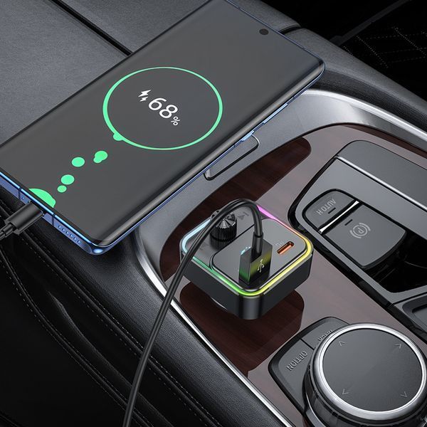 ОЗУ с FM-модулятором HOCO E81 Fantasy PD30W+QC3.0 car BT FM transmitter Black