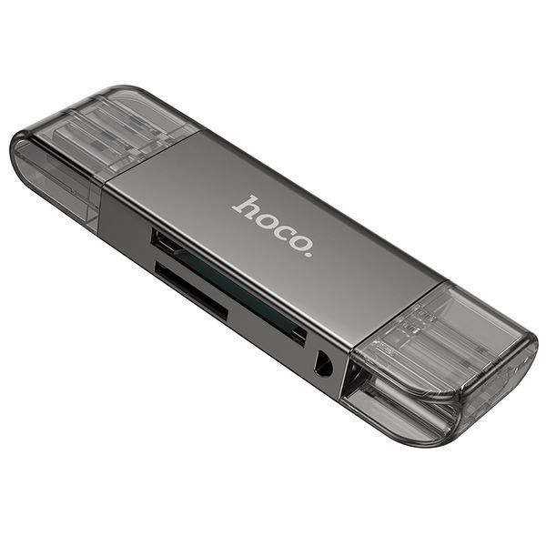 Кардидер HOCO HB39 USB/Type-C 3.0 High-Speed ​​Card Reader Metal Gray