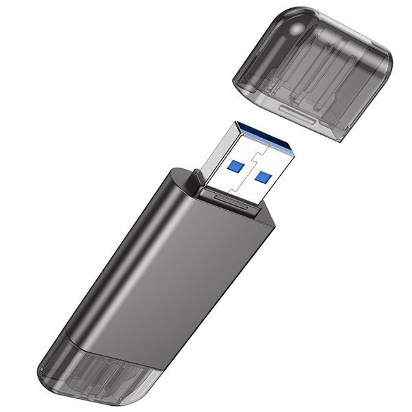 Кардидер HOCO HB39 USB/Type-C 3.0 High-Speed ​​Card Reader Metal Gray