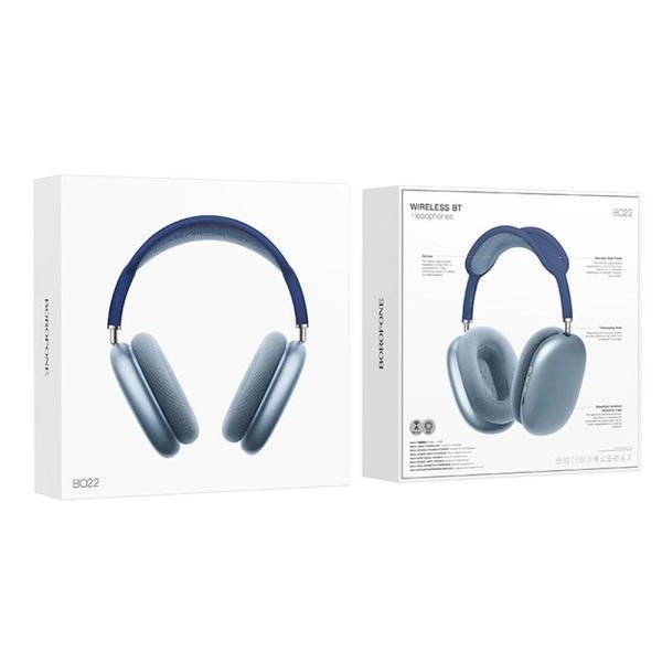 Беспроводные накладные наушники BOROFONE BO22 Elegant BT headphones Blue