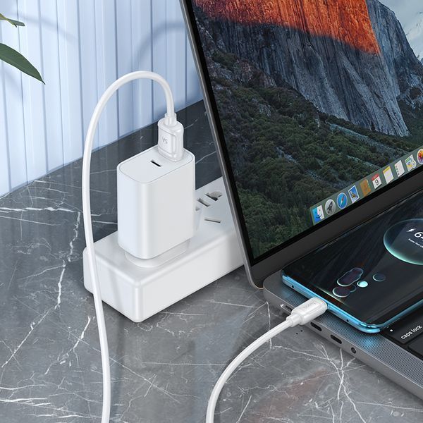 Кабель HOCO X115 Surpass 100W fast charging data cable Type-C White