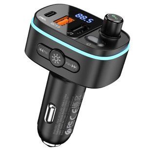 ОЗУ с FM-модулятором HOCO E62 Fast PD20W+QC3.0 car BT FM transmitter Black
