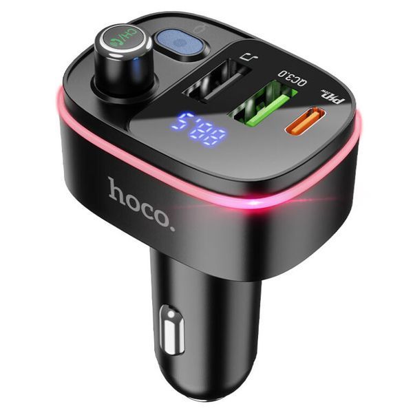 ОЗУ с FM-модулятором HOCO E62 Fast PD20W+QC3.0 car BT FM transmitter Black