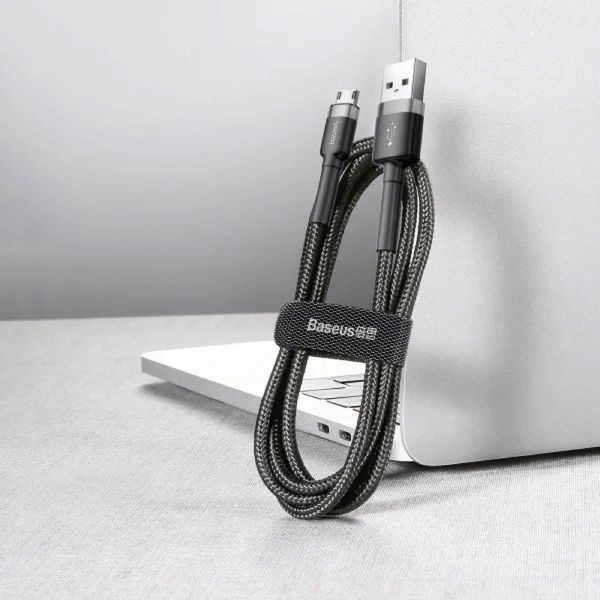 Кабель Baseus Cafule Cable USB For Micro 1.5A 2m Gray+Black