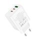 Сетевое зарядное устройство HOCO C126A Pure power PD40W three-port(2C1A) charger White